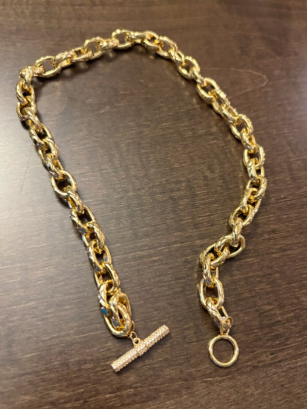 Freida Rothman Vault – Gorgeous Gold-Tone Statement Chain Necklace